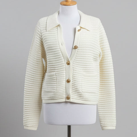 Drew ivory crochet cardigan Dalia sweater, size S, NEW WITH TAGS!
