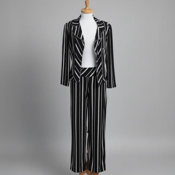 Frank Lyman black and white stripe suit, size 6, NEW WITH TAGS!