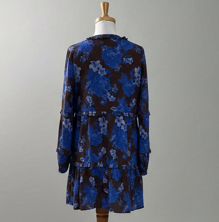 Allison New York brown/blue floral Michelle Mini dress, Size S
