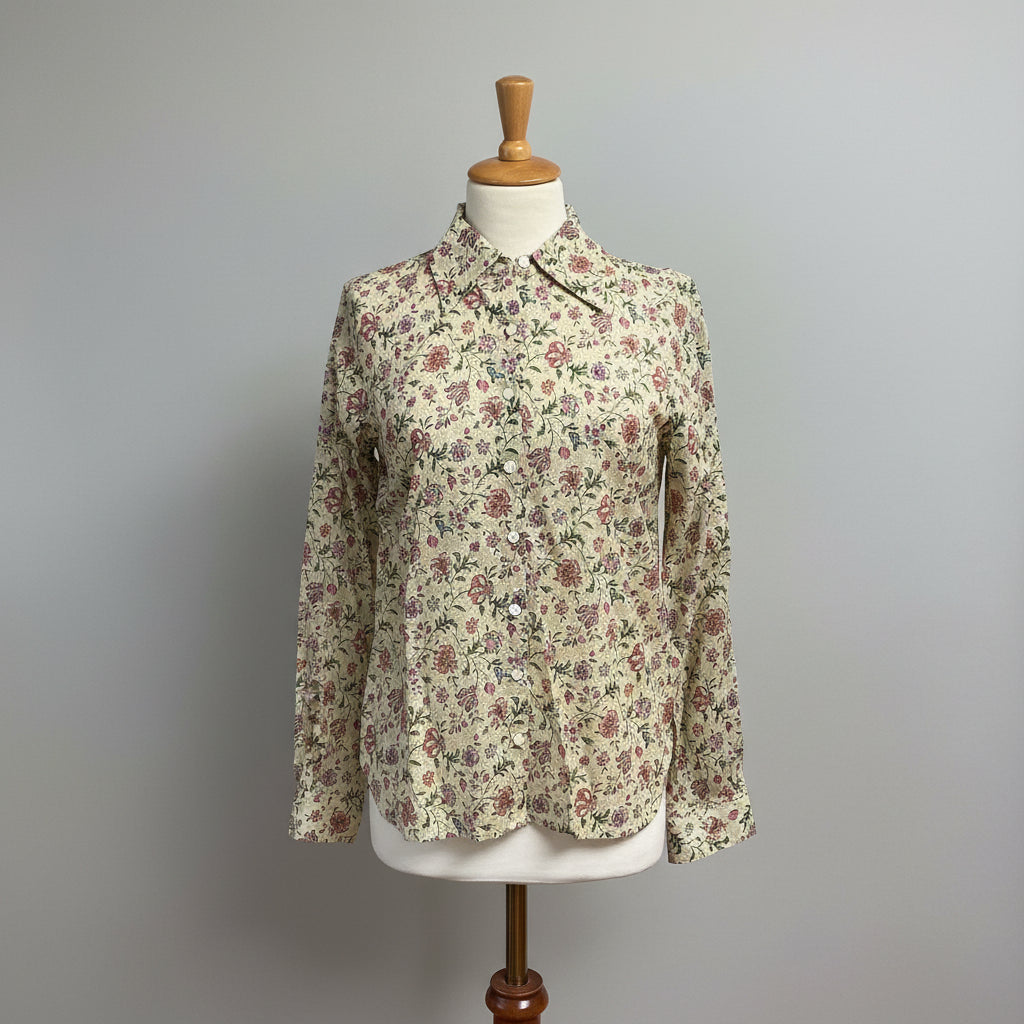 Trovata cream floral Jacquelin blouse, size S