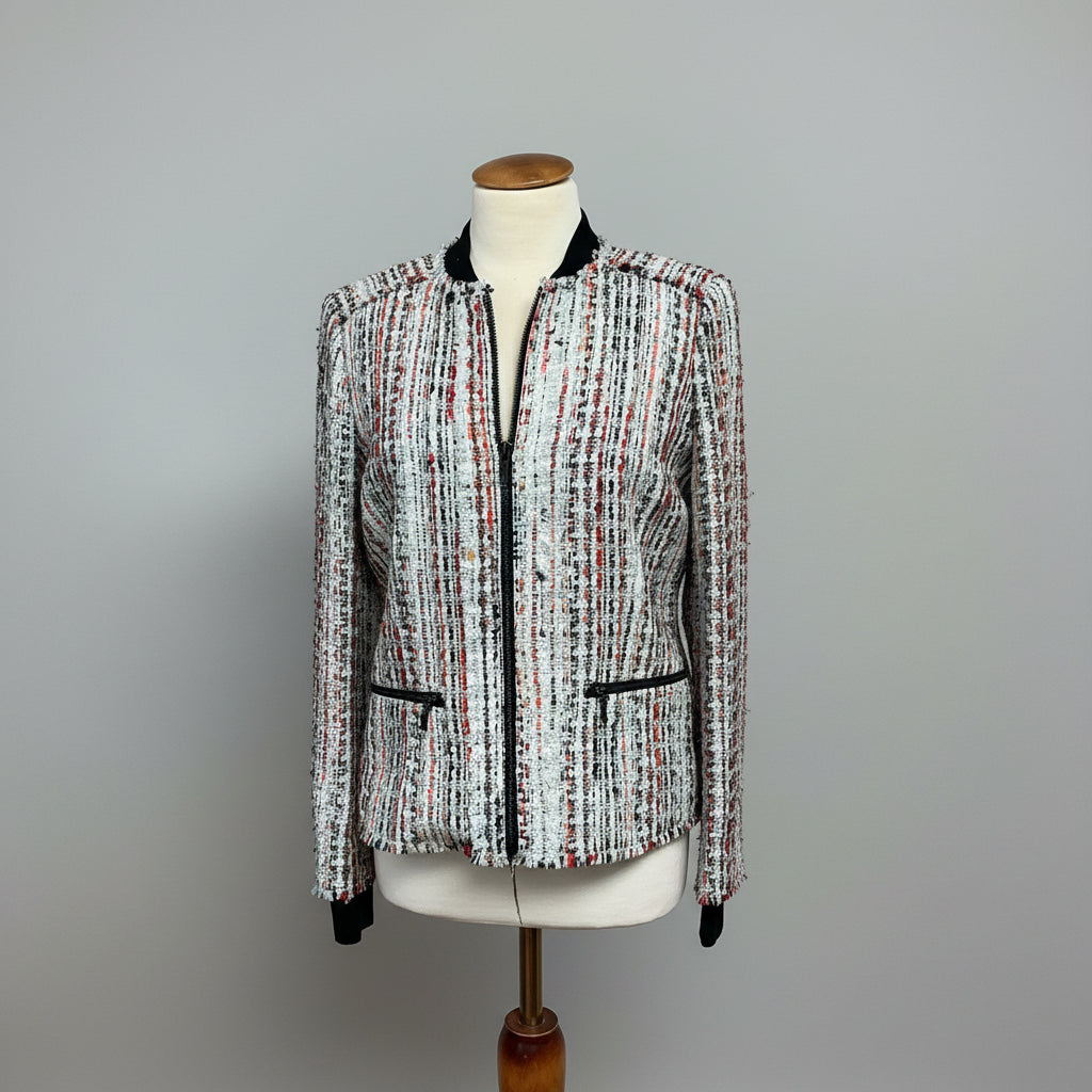 Elie Tahari black/multicolor tweed jacket, size S, NEW WITH TAGS!