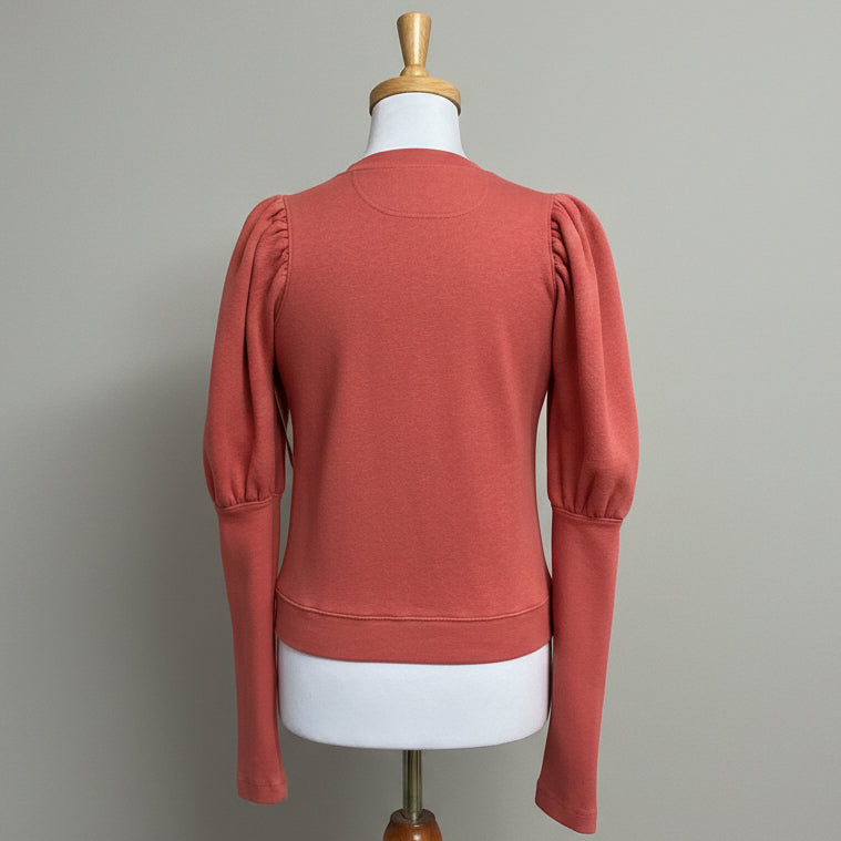 Ulla Johnson coral puff sleeve Philo sweatshirt, size P