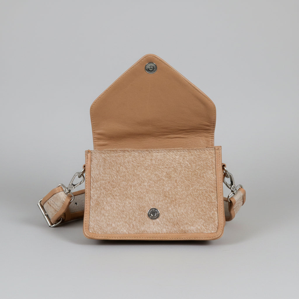 Saudara tan pony fur and leather crossbody bag, LIKE NEW!