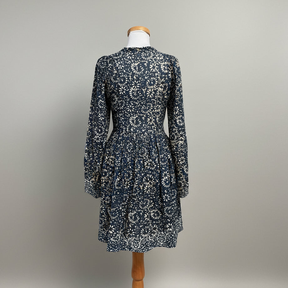 Ulla Johnson navy & tan floral dress, size 2