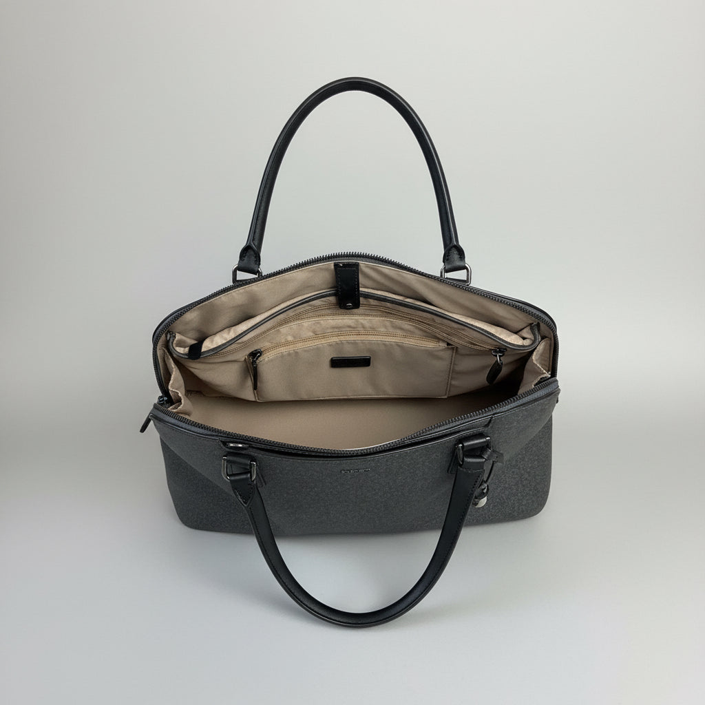 Tumi gray commuter briefcase handbag