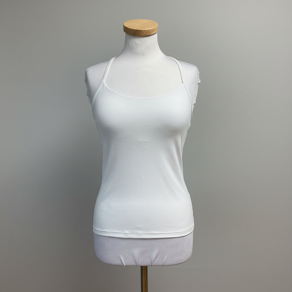 Lululemon white Power Y tank, size M