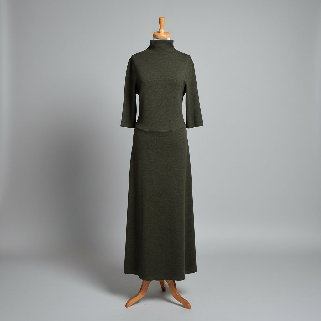 Vince olive green knit dress, size L