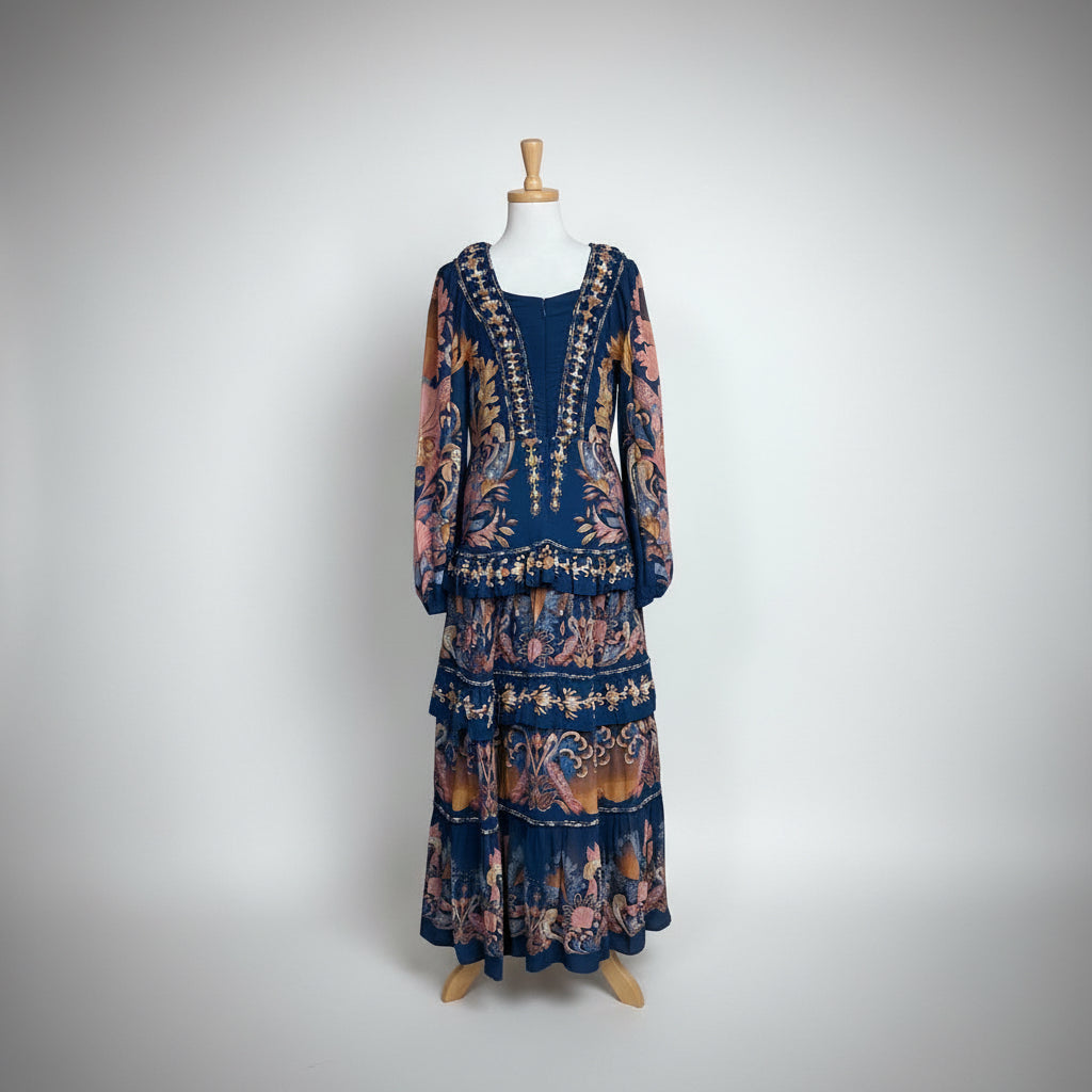 Farm Rio blue & blush Sea Garden dress, sizes S and M, NEW WITH TAGS!