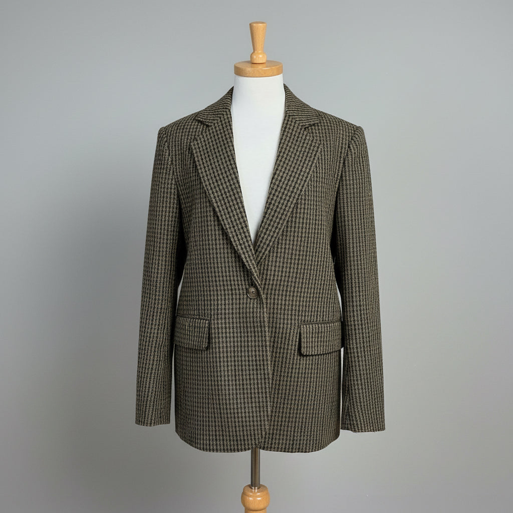 Elodie brown and navy Alex blazer, size S