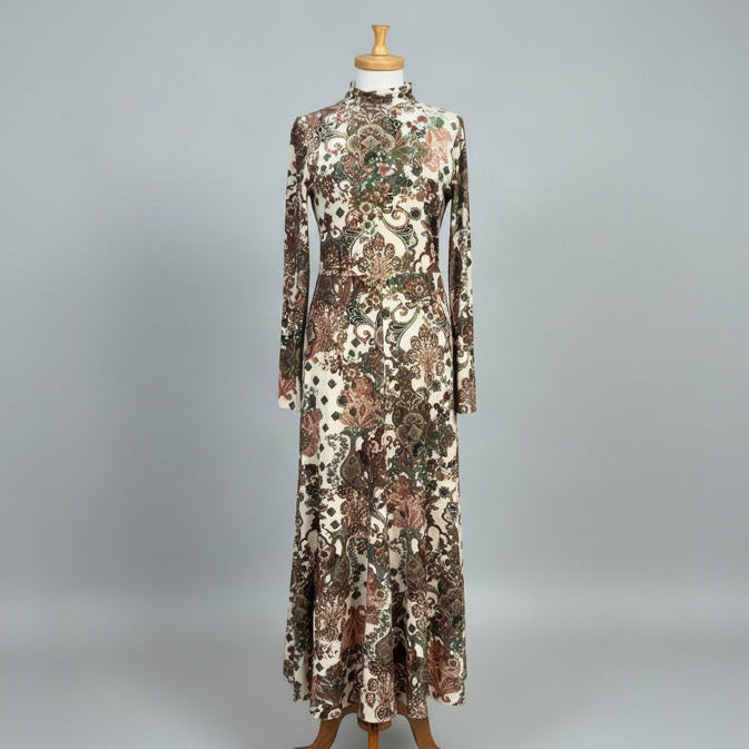 Cara Cara brown and green Agata dress, size M