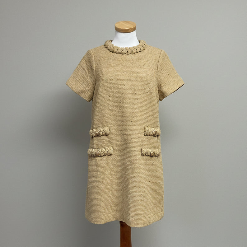 Tuckernuck khaki tweed Croissant Jackie dress, size M