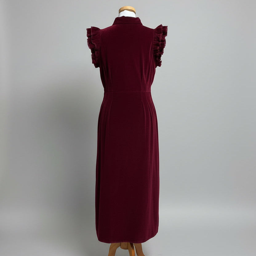 Trish Scully burgundy velvet Sabine dress, size M