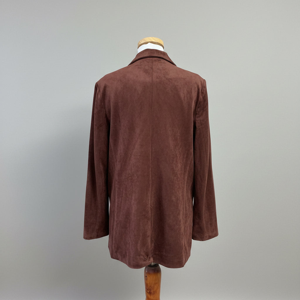 Dolan brown faux suede Boyfriend blazer, size M