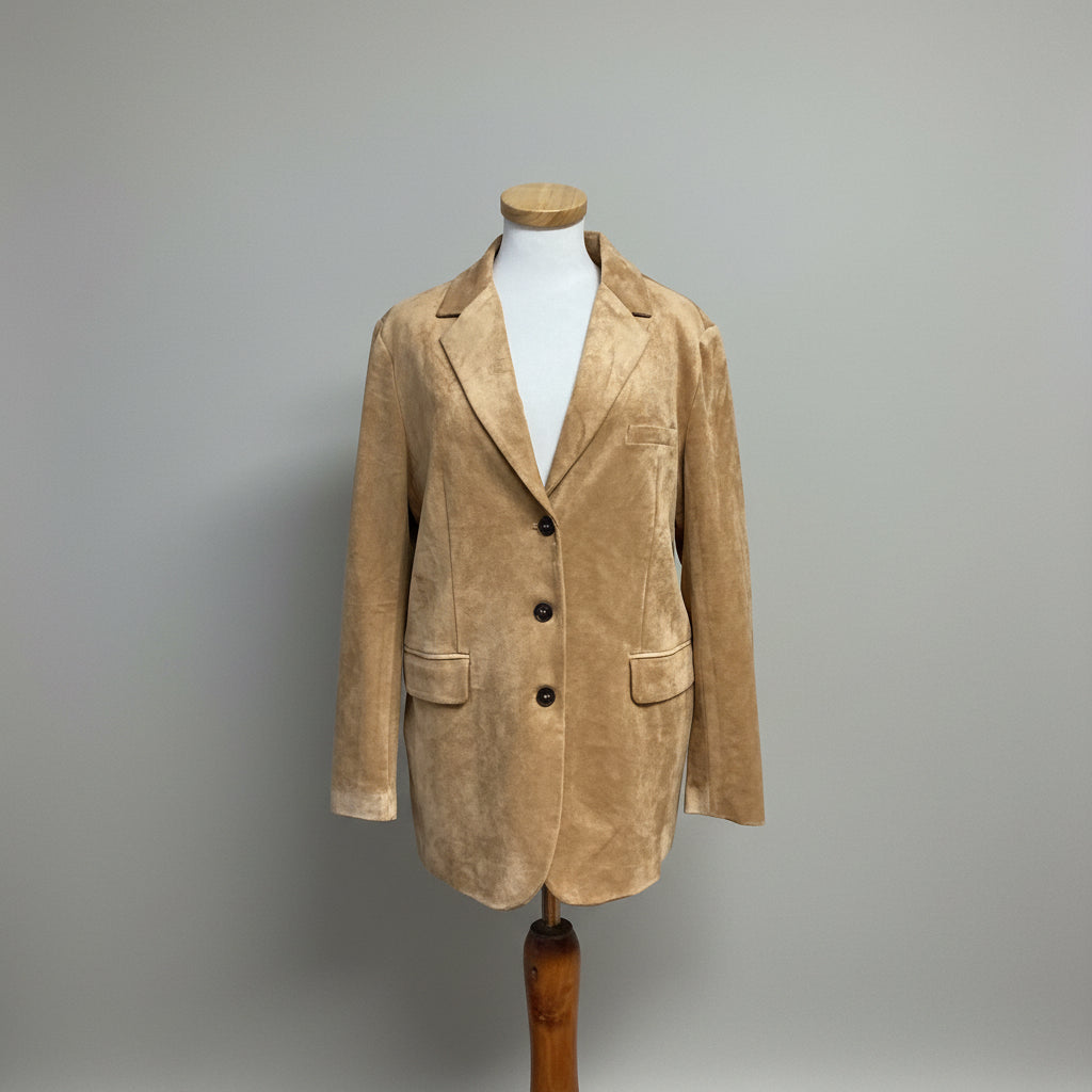 Dolan tan faux suede Boyfriend blazer, size M, NEW WITH TAGS!