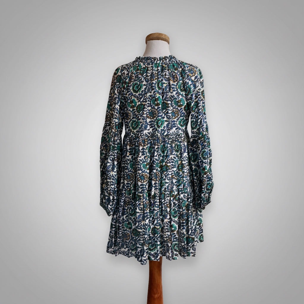 Oliphant blue floral Napa dress, size XS