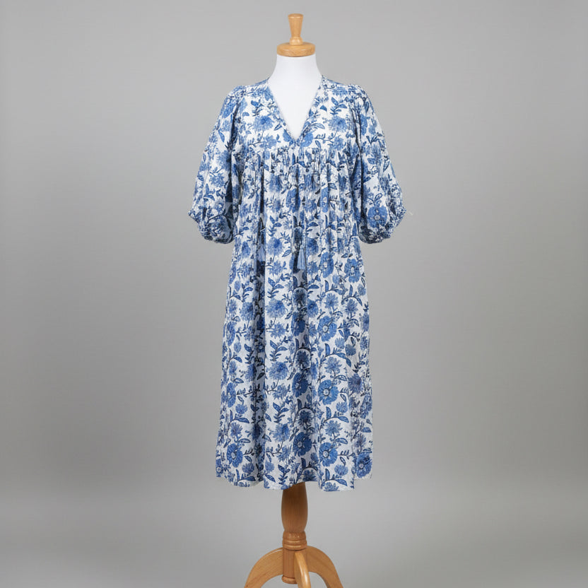 Mille blue floral Saffron dress, size XS