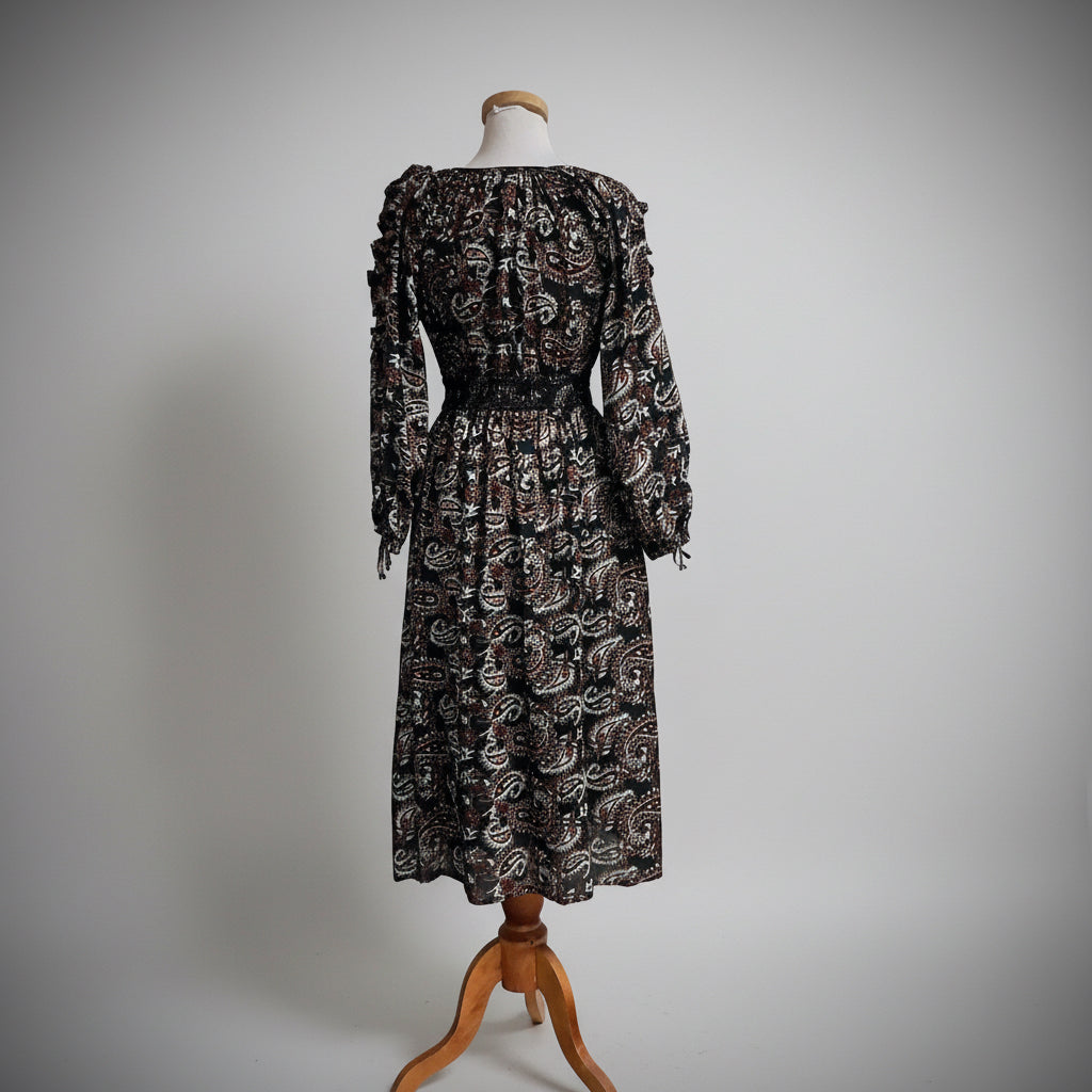 Cleobella navy floral Corinne dress, size XS