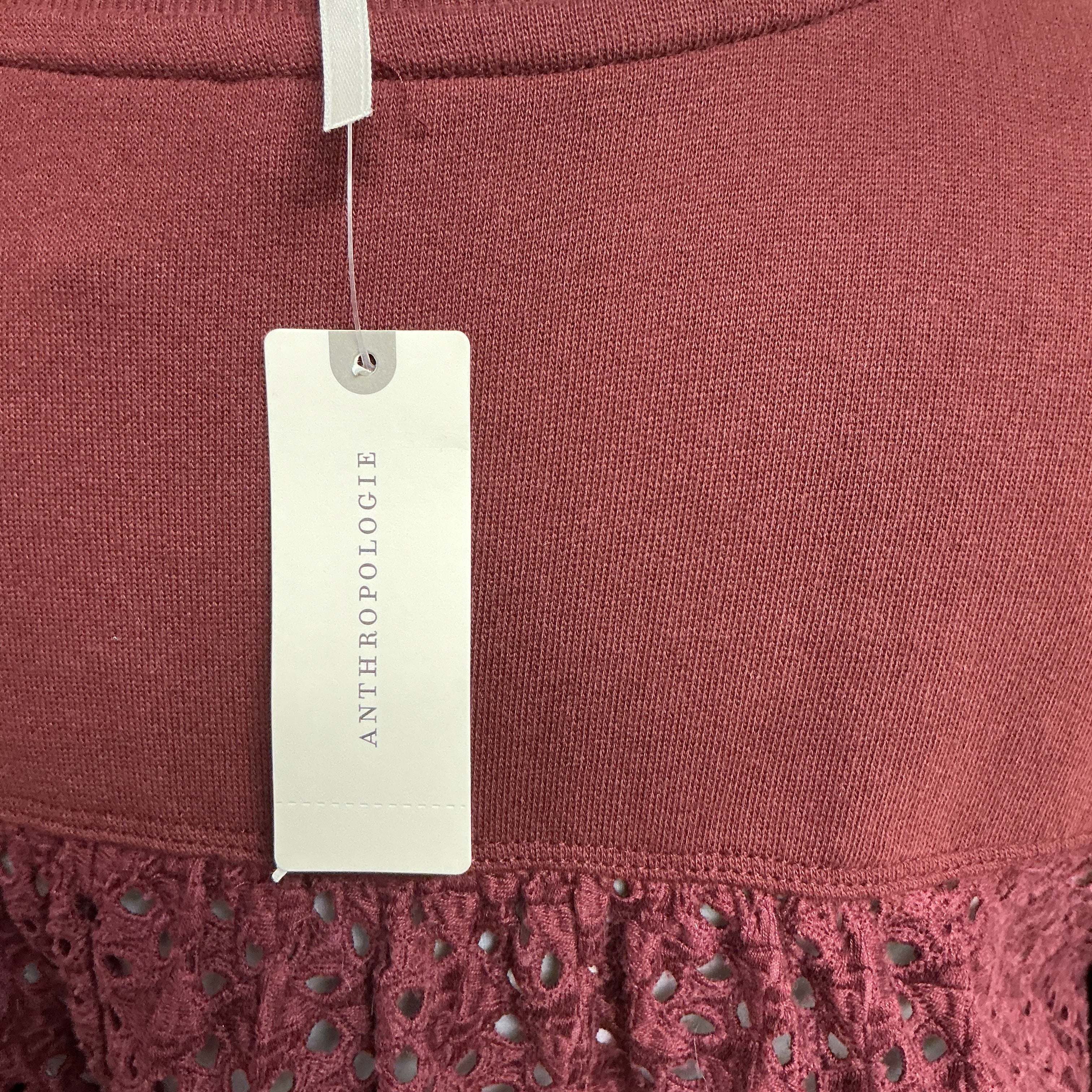 Anthropologie plum top with eyelet, size XS, NEW WITH TAGS!
