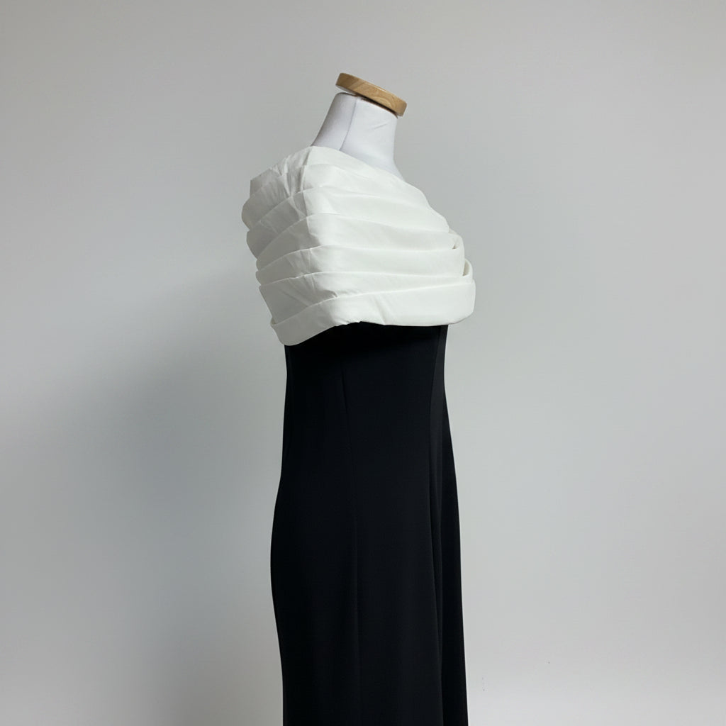 Tadashi Shoji black and white Dalton dress, size M