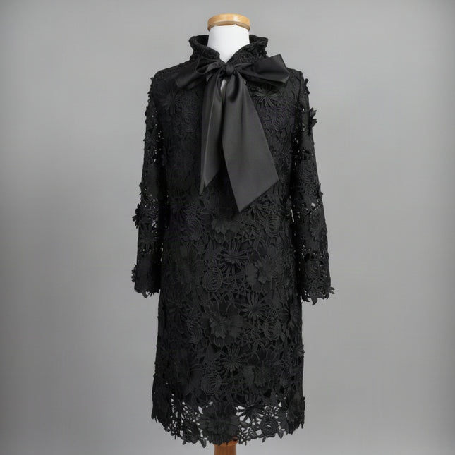 Tuckernuck black guipure lace Daphne dress, size S