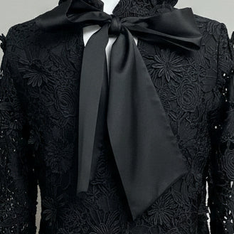 Tuckernuck black guipure lace Daphne dress, size S