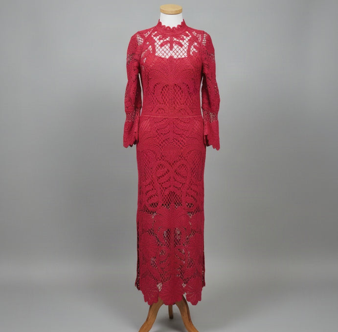 FARM Rio red knit lace dress, size M, NEW WITH TAGS!