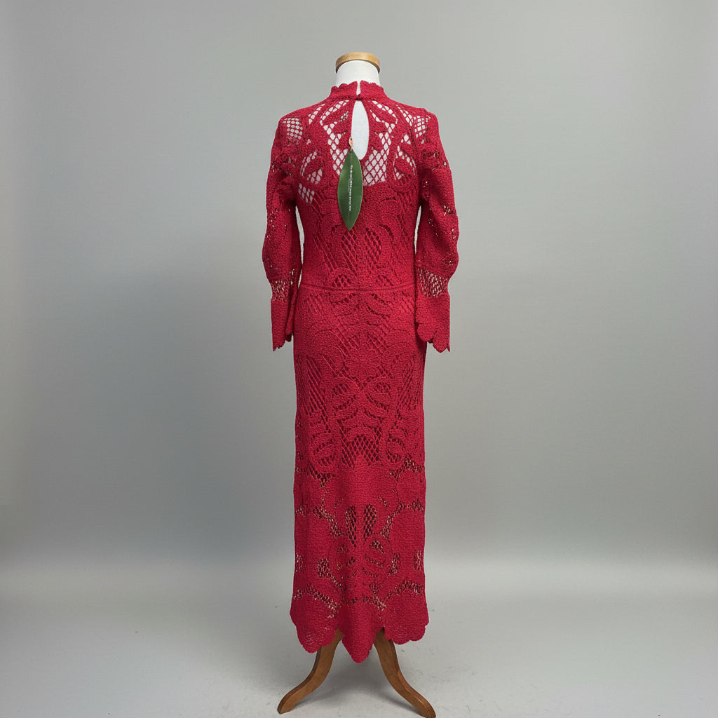 FARM Rio red knit lace dress, size M, NEW WITH TAGS!
