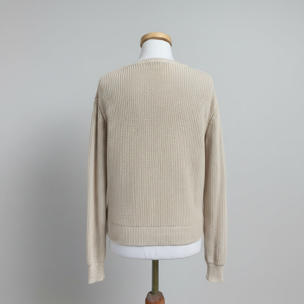 John & Jenn khaki Leo cotton sweater, size S
