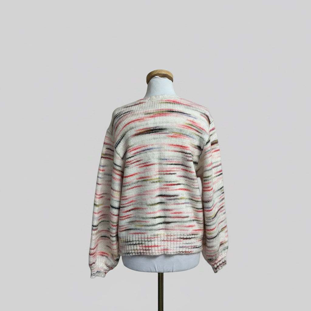 Crosby by Mollie Burch white multi-color Colson cardigan, size S