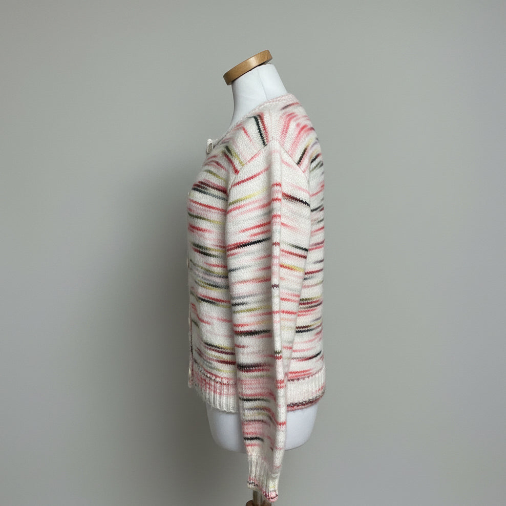 Crosby by Mollie Burch white multi-color Colson cardigan, size S