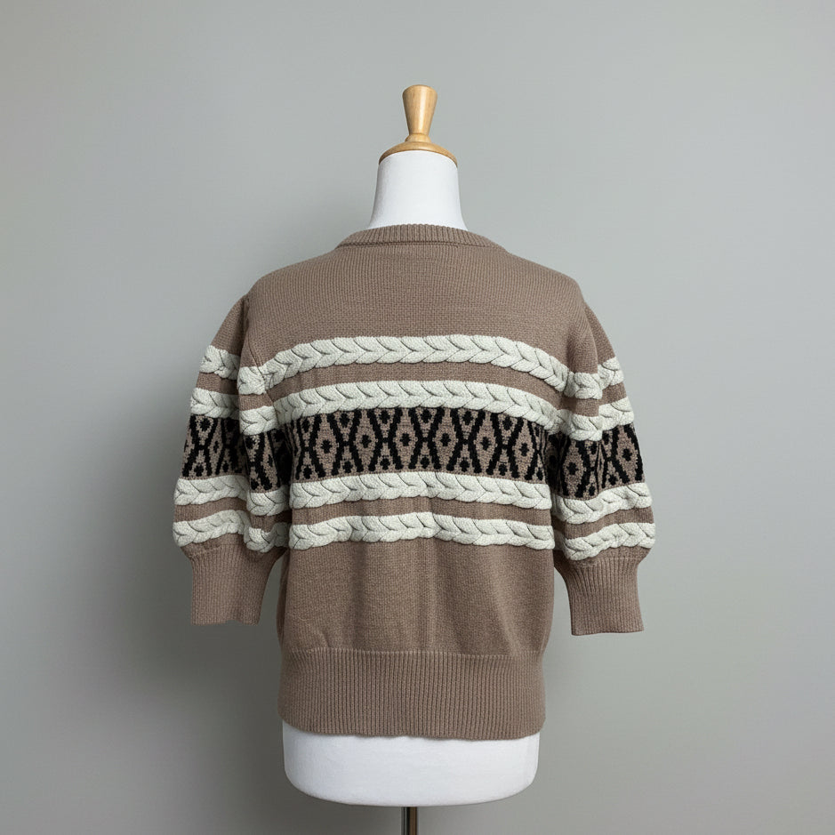Varley beige crochet Kershaw sweater, size M
