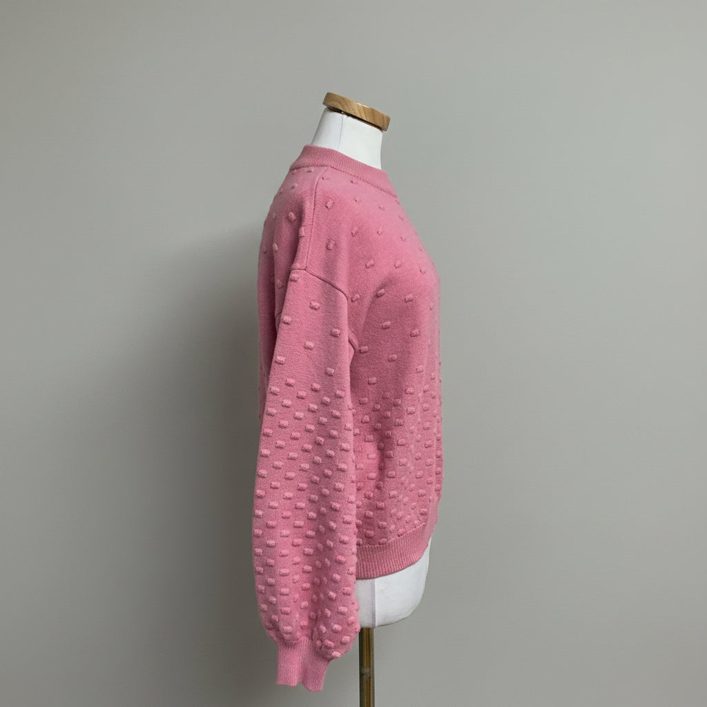 Crosby by Mollie Burch pink textured Miller sweater, size S