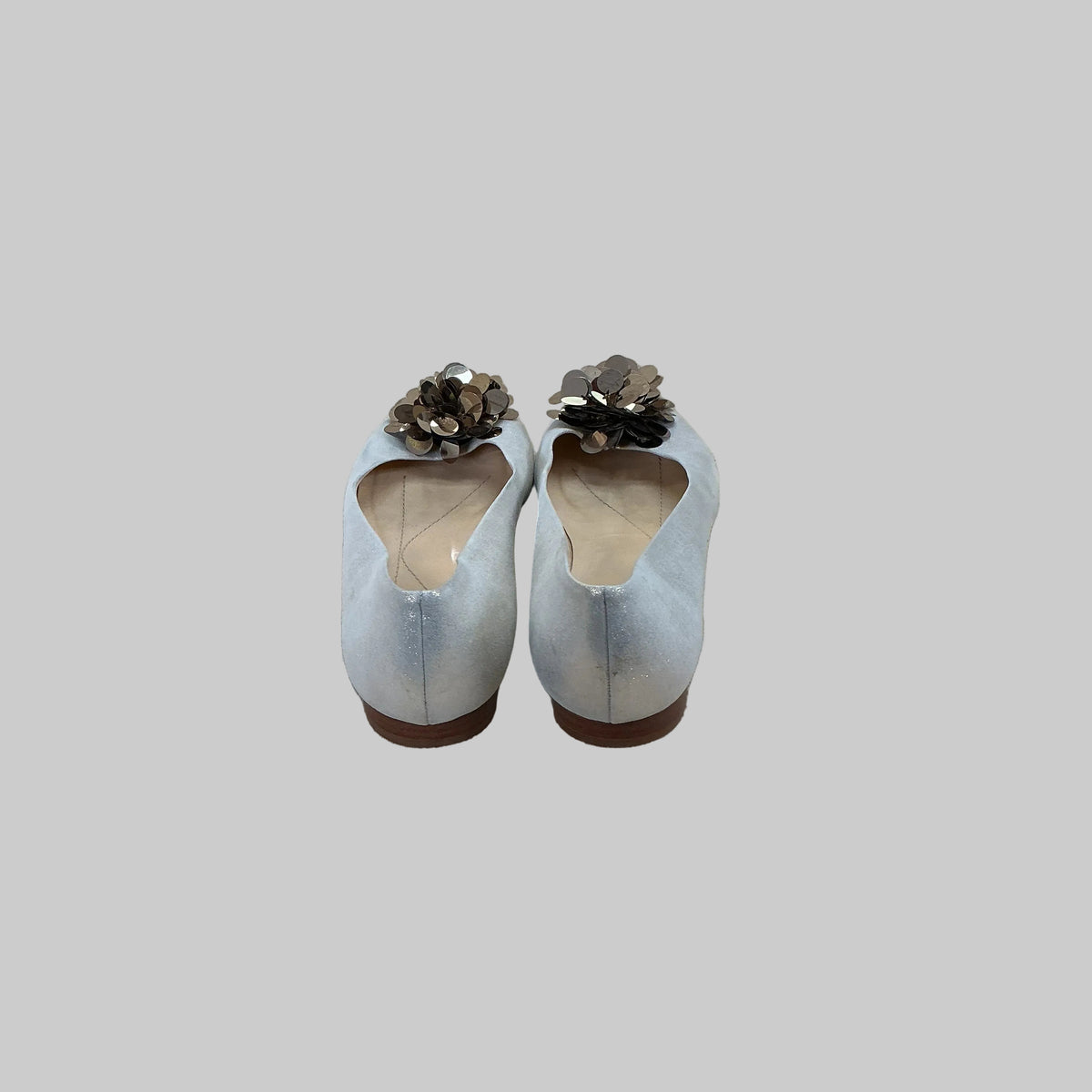 Kate Spade gold leather flat with paillettes, size 10