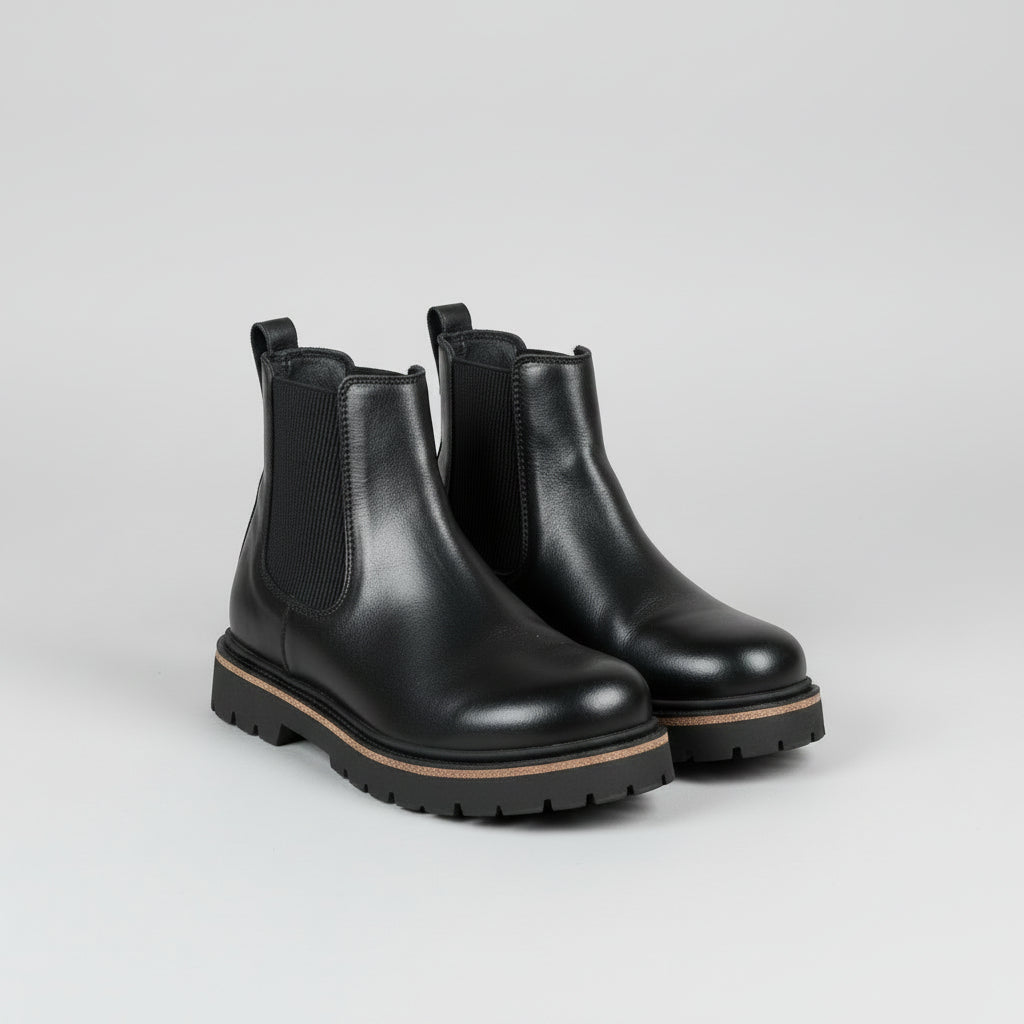 Birkenstock black leather Highwood Chelsea boots, size 37N, LIKE NEW!