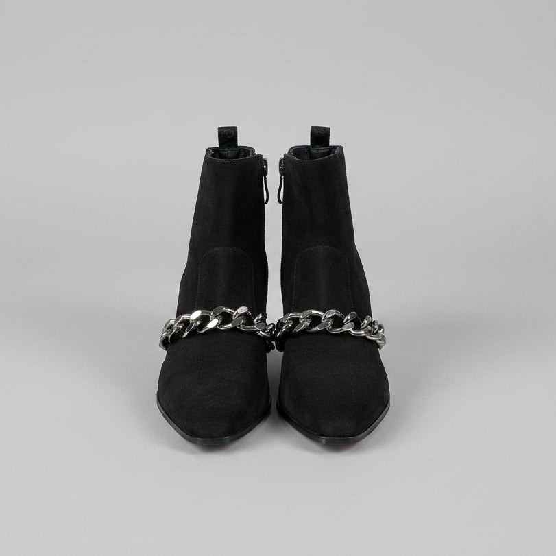 Balmain black suede Ella Chain boots, size 7.5, NEW WITHOUT BOX!
