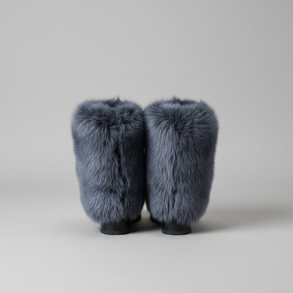 Stuart Weitzman gray suede and faux fur boots, size 8N, NEW WITHOUT BOX!