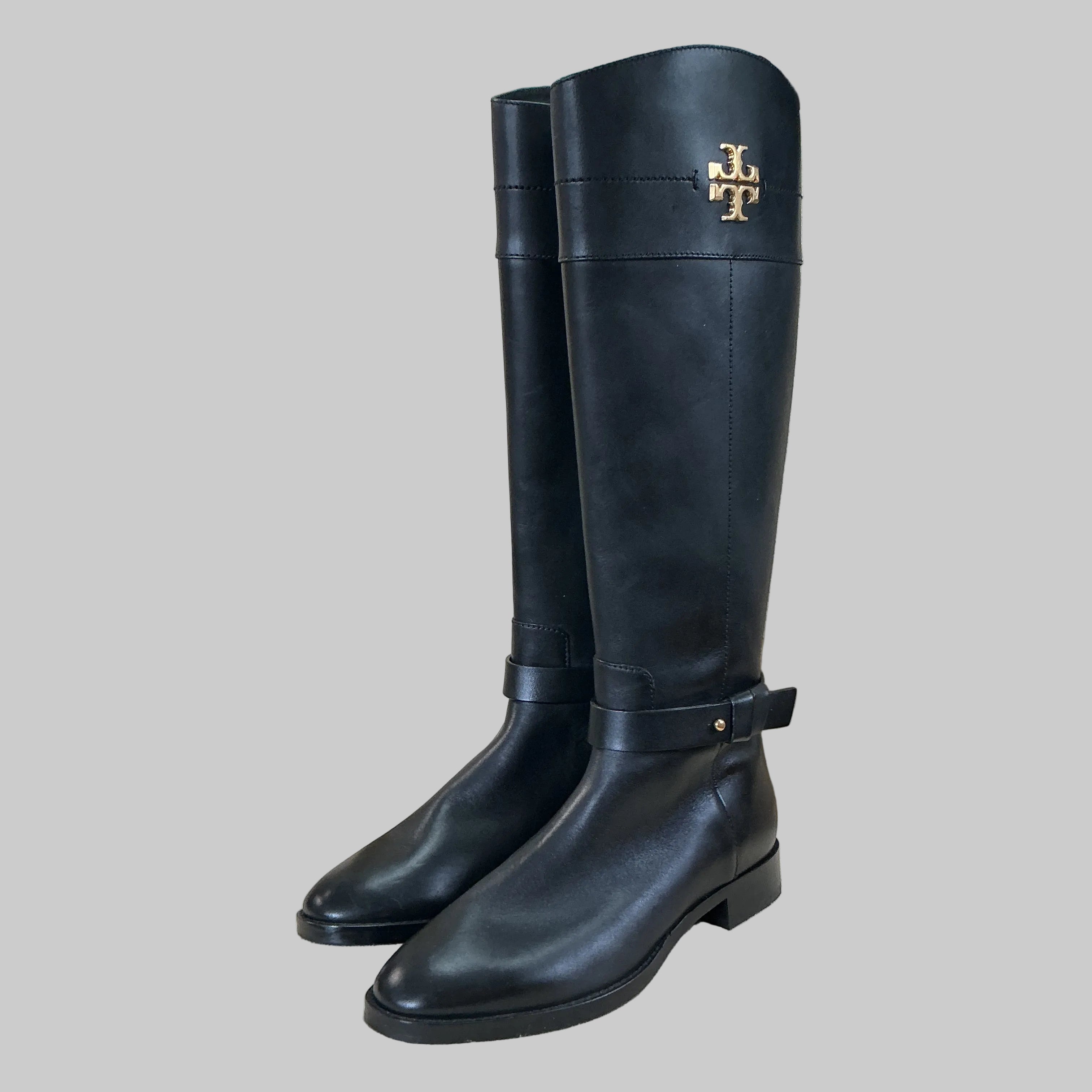 Tory Burch black leather Everly Riding boots, size 8, BRAND NEW!