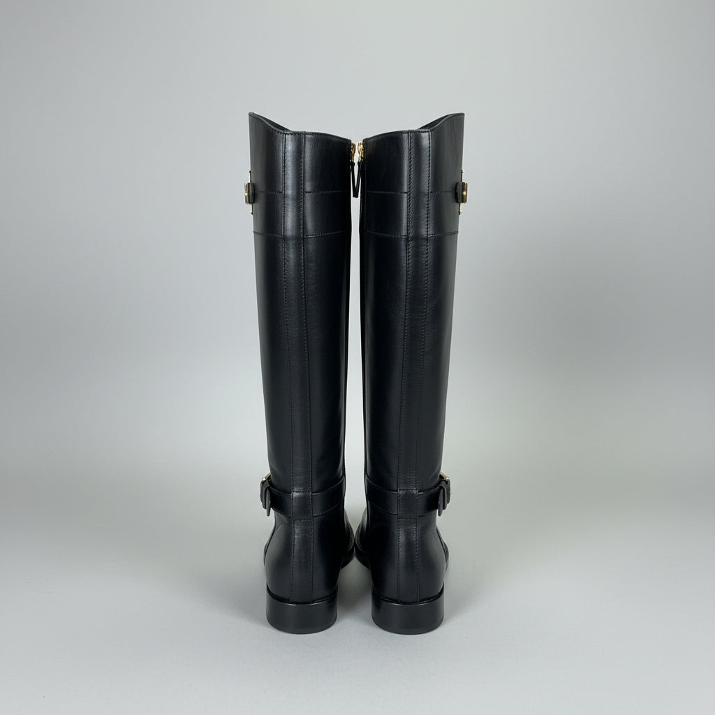 Tory Burch black leather Everly Riding boots, size 8, BRAND NEW!