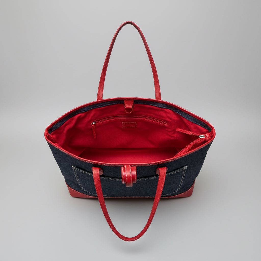 Dooney & Bourke blue & red Emily laptop tote, BRAND NEW WITH TAGS!