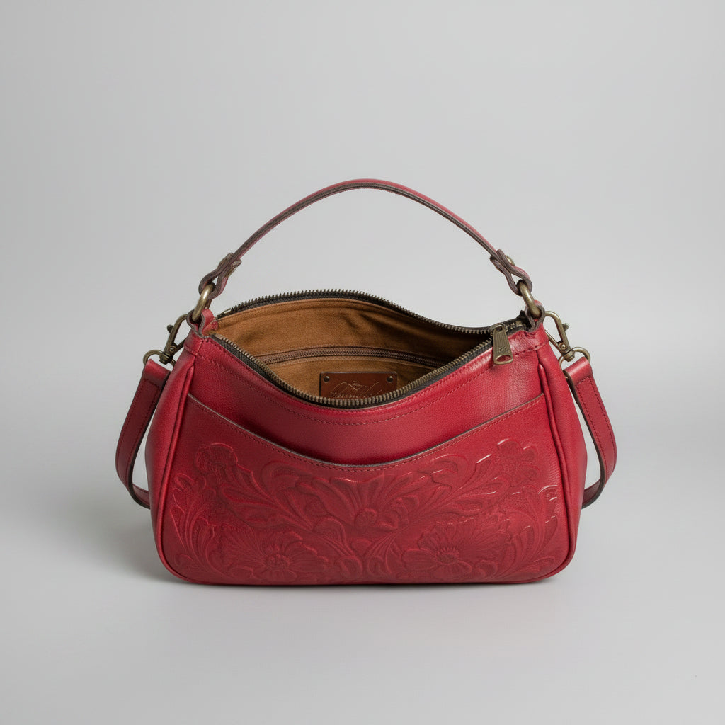 Patricia Nash red leather shoulder bag