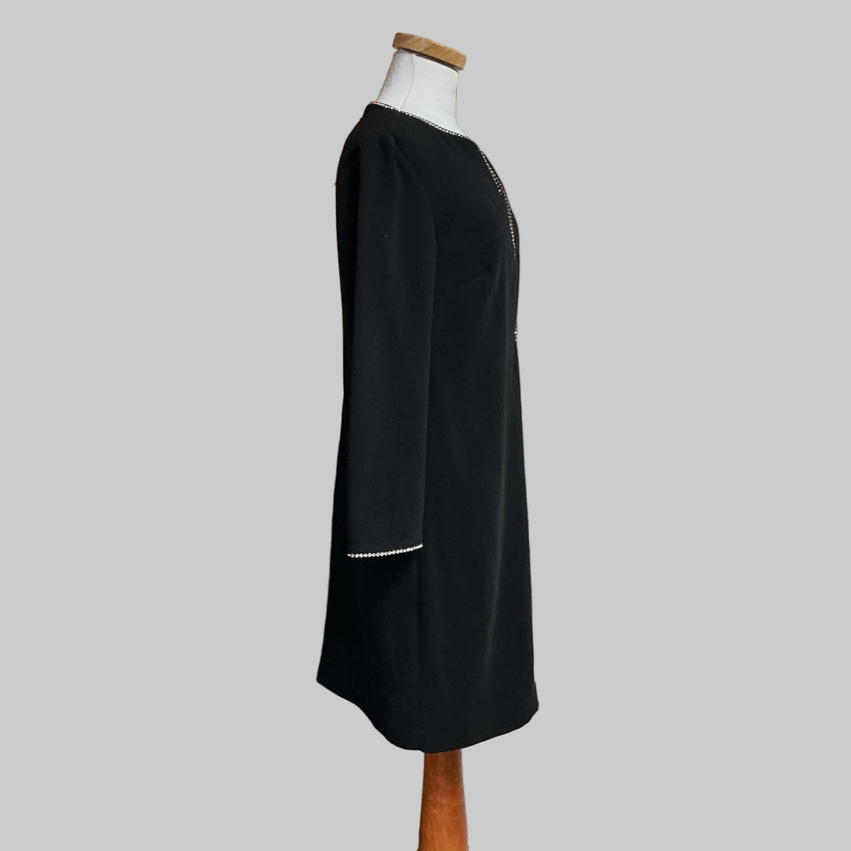 Trina Turk black dress with rhinestone trim, size 2, NEW WITH TAGS!