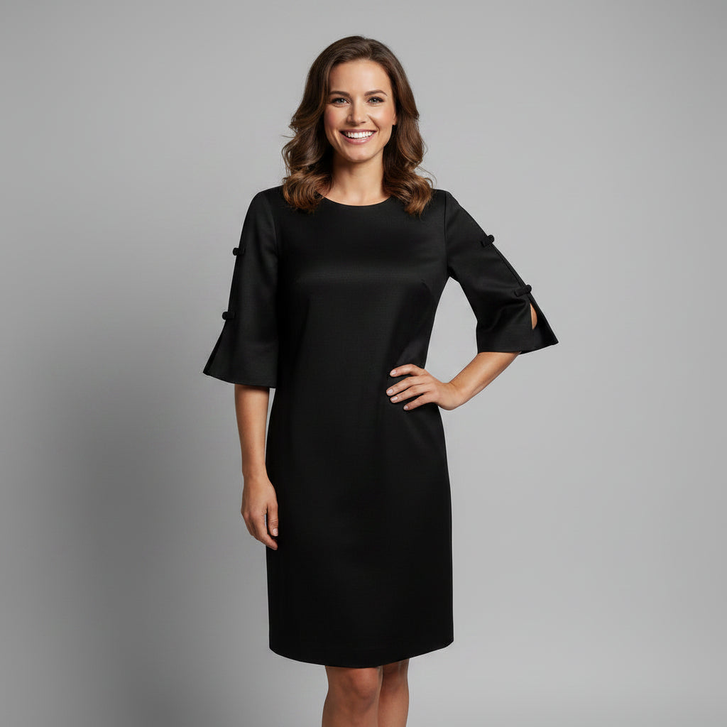 Trina Turk black dress with bow sleeves, size 4, NEW WITH TAGS!