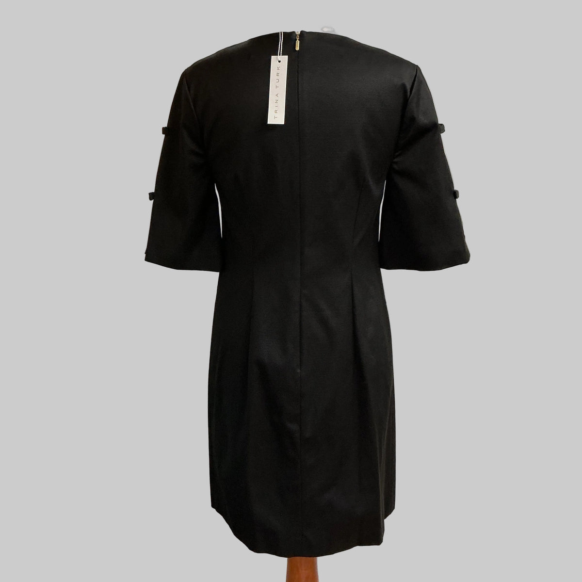 Trina Turk black dress with bow sleeves, size 4, NEW WITH TAGS!