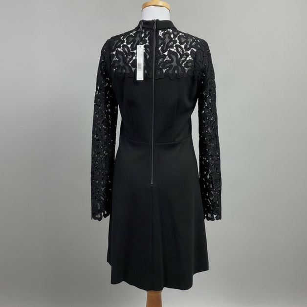 Elie Tahari black dress with guipure lace sleeves, size 6, NEW WITH TAGS!