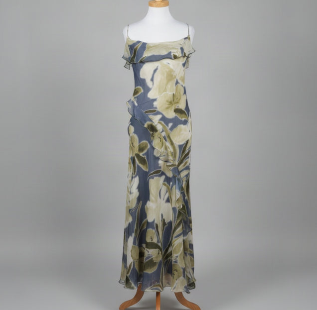 Anthropologie sage and lavender floral dress, size S, NEW WITH TAGS!