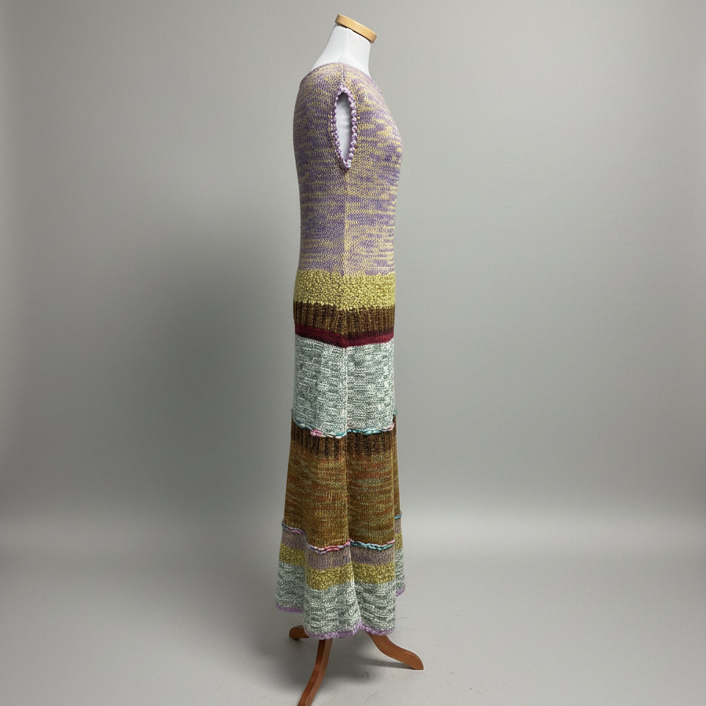 Anthropologie purple and lime woven dress, size M, NEW WITH TAGS!
