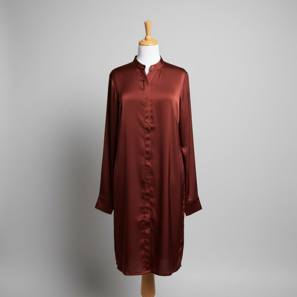 Andrea Iyamah cinnamon satin blouse/pant set, size M, NEW WITH TAGS!