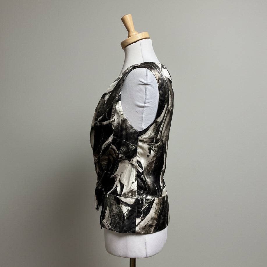 Robert Rodriguez gray forest silk blouse, size 4