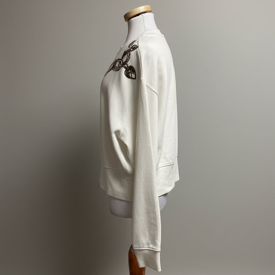 All Saints cream Drip Separo Locket sweatshirt, size L