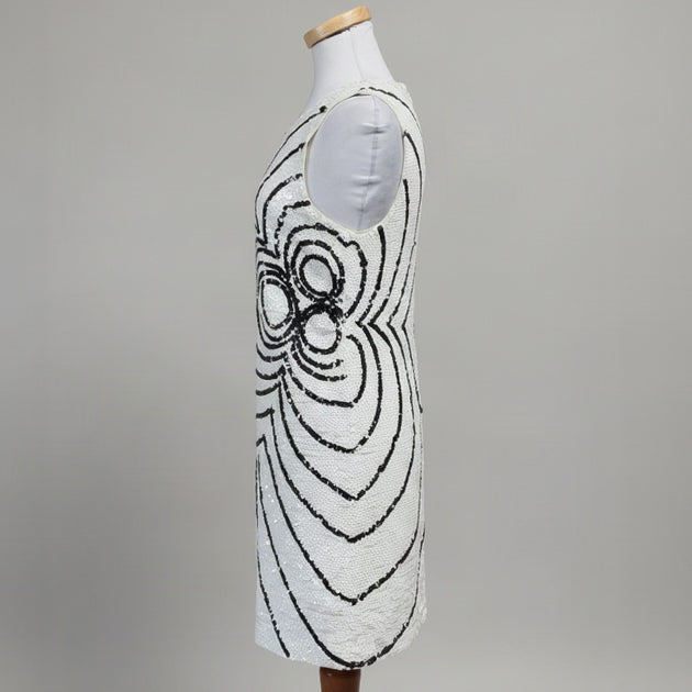 Rachel Zoe white and black sequin dress, size 4